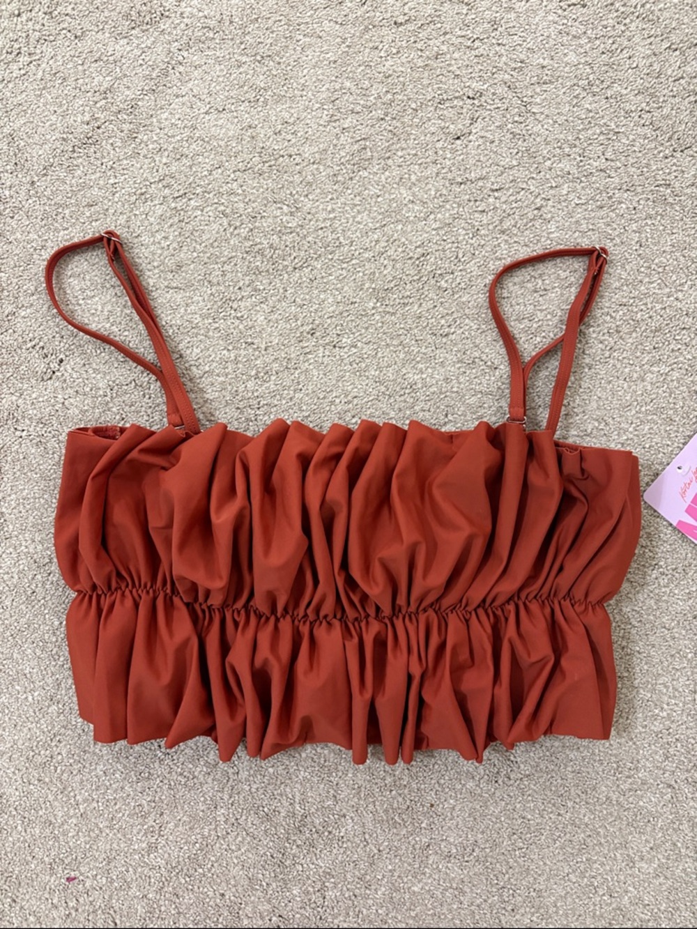 Kortni Jeane Rust Red Ruched Bikini Top
